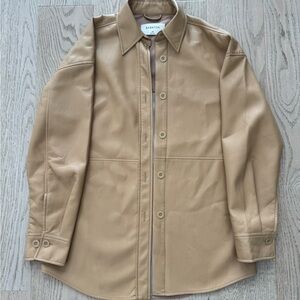 BABATON XS Tan Vegan Leather Pelli Shirt Jacket
